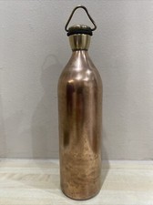 HEAVY ANTIQUE COPPER & BRASS WATER BOTTLE FLASK MARKED ICI