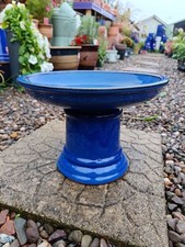 Blue Ceramic Albany Birdbath |