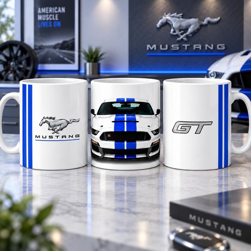 Mustang white and blue - gt,