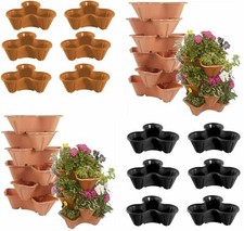 Strawberry Plastic Stacking Stackable Garden Growbag Flower Plant Planter Pot
