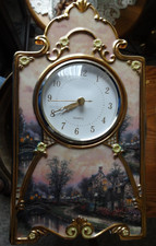 Bradford Exchange THOMAS KINKADE Lamplight Lane Heirloom Porcelain Clock #B8008
