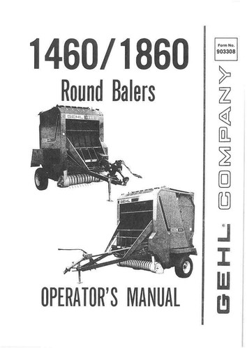 Gehl round baler 1460 1860 - gehl,