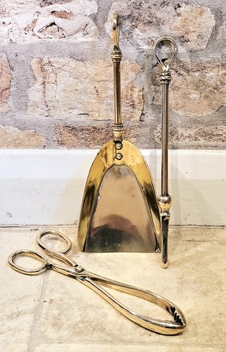 Vintage brass fireplace - vintage,