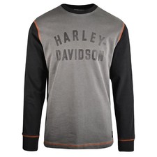Harley-Davidson Men's T-Shirt Block Letters Graphic Long Sleeve (S65)