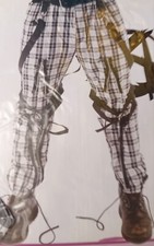 Adult Punk/Tartan Bondage Trousers/ With Zips And Braces/One Size/33