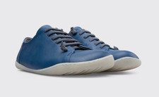 Camper Peu Shoes - Size EU 43 / UK 9 - Blue Leather With Elastic Laces