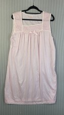 vintage simply basic peignoir womens nightie lace embroidered pink nylon