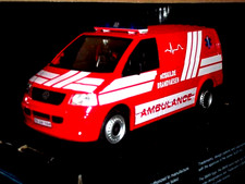 rare diecast-modelcar 1/43 VW T4 AMBULANCE ROSKILDE BRANDVESEN (DK) 2004 - red