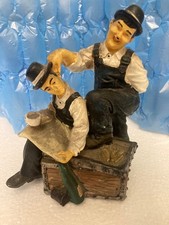 Laurel & Hardy Large 8” tall Figurine Money Box Treasure Chest Rare tiny chip