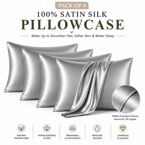 Pack satin silk pillowcases - pack,