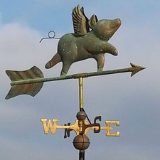 copper flying pig  weathervane