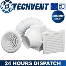 4 inch Inline Bathroom Extractor Fan Kit Silent Timed Universal Loft