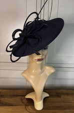 Phase Eight Navy Fabric Feather Disc Fascinator Mother Guest Wedding Races Party