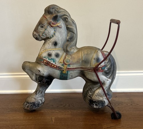 Vintage mobo metal toy horse - vintage,