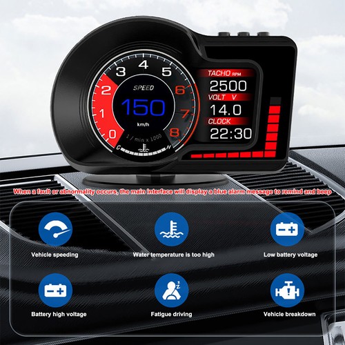 Obd2 head car hud - head, alarm