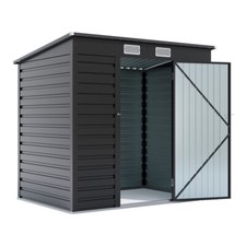 Large 8x4 6x4FT Outdoor Garden Metal Storage Shed Flat Roof House for Tools Bike