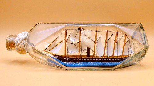 Vintage ship bottle - ship,