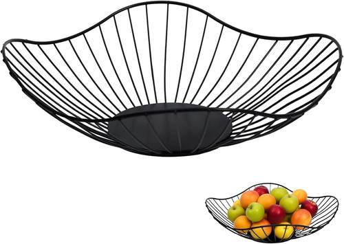 Black metal fruit - metal, basket