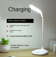 14LED Flexible Touch Desk Light Bedside Reading Lamp Dimmable USB Rechargeable