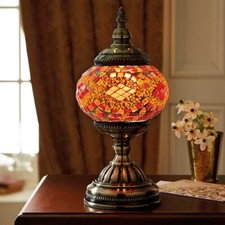 Marrakech Table Lamp Moroccan Style Mosaic Glass Indoor Home Lantern Light Decor