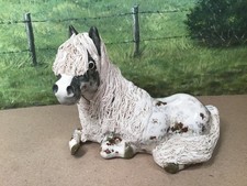 CHEVAL CERAMICS SHETLAND PONY 'LAZY LUCY' Grey/brown Skewbald - Good Condition