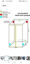 Grow Tent 240 x 120 cm Hydroponics, Grow Box, Dark Room, Mylar Tent 2.4 x 1.2 M