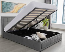 VELVET OTTOMAN STORAGE BED