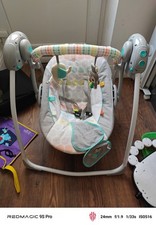 Bright Starts, Whimsical Wild Portable Compact Automatic Baby Swing with Music 