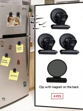 4Pcs Strong Magnetic Bulldog Clips Memo, Photo & Paper Holder Fridge or Office