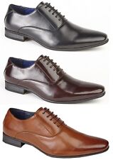 Mens Smart Wedding Shoes Faux Leather Formal Lace Office Work Dress Boys SizeNew
