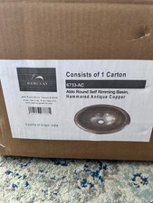 New Barclay 6733-AC Round Self Rimming Basin, Hammered Antique Copper sink