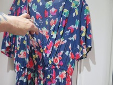 FAUX WRAP HIGH LOW HEM BLUE