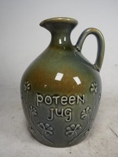Vintage Wade Porcelain Poteen Irish Jug Green Missing Stopper