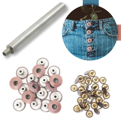 Jeans buttons brass - brass, fasteners