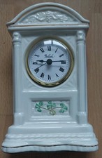 Belleek Glenveigh Ceramic Mantle Clock. Shamrock Detail-Please Read Description