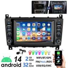 7" For Mercedes C Class W203 CLC W209 Car Stereo Android 14 GPS Sat Nav Carplay 32G