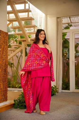 Designer silk crepe gharara - designer,