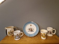 Commemorative Royal China. Mixed Lot Inc' Ringtons Gilded Jug. All Good Cond