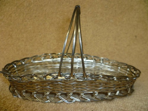 Vintage lattice work basket - a,