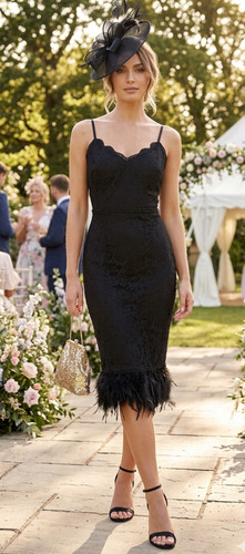 Lipsy black feather hem - feather,