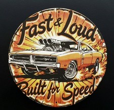 AMERICAN MUSCLE MOPAR 68 69 70 DODGE CHARGER Built Speed Auto 8" Metal Car Sign 