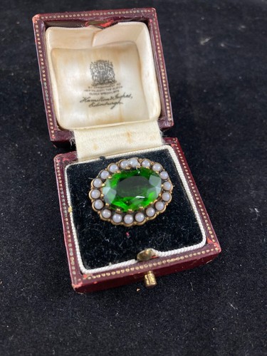 Antique paste brass green lace - paste,