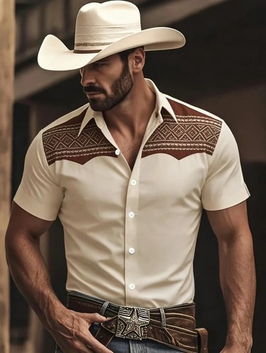 Men western cowboy print - western,