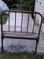 Antique 1800's Victorian cast iron brass bed- 3 foot wide/6 foot long
