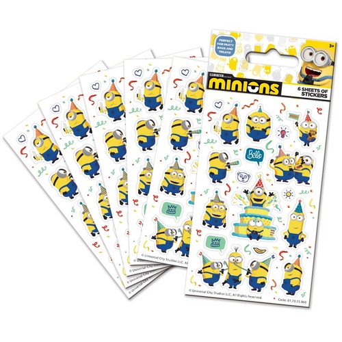 Minions party stickers - party, (6