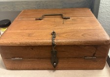 Writing Art Box Solid Wood Folding Lap Desk Travel Painting Craft Vintage