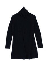 Sportmax Women's Jumper M Blue Striped Wool with Cashmere High Neck Pullover