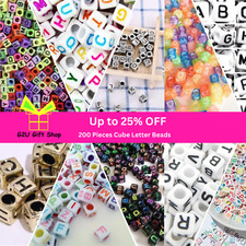 200pcs Alphabet Letter Acrylic Cube beads A - Z Choose Colour Kids DIY bracelet