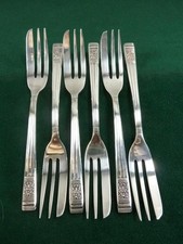 6 Nice Vintage Thomas Turner Cake Pastry Forks  Silver plated EPNS