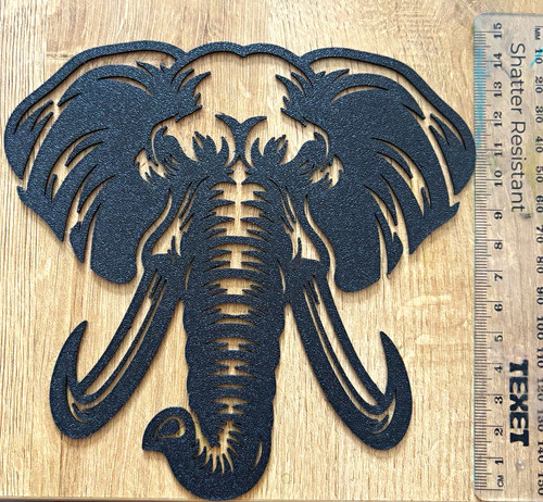 Black elephant head - head, art